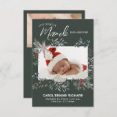 ベビー写真の誕生発表ホリデーベビーシャワー サンキューカード (正面/裏面)