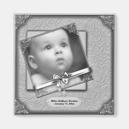 ベビー写真の誕生発表磁石 マグネット (正面)