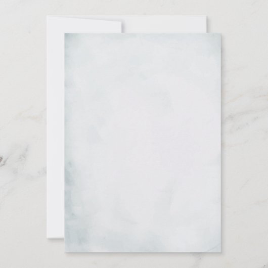 ベビー写真の誕生発表青い薄紫フローラ 招待状 (裏面)