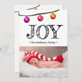 ベビー写真アナウンスクリスマスホリデージョイ シーズンカード (正面/裏面)