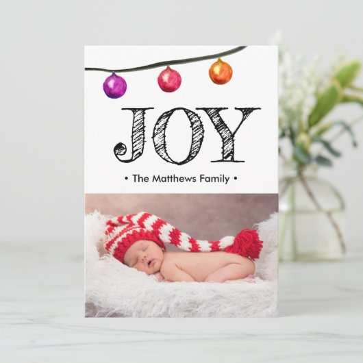 ベビー写真アナウンスクリスマスホリデージョイ シーズンカード (スタンド正面)