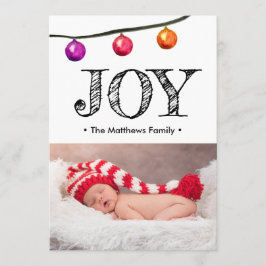ベビー写真アナウンスクリスマスホリデージョイ シーズンカード