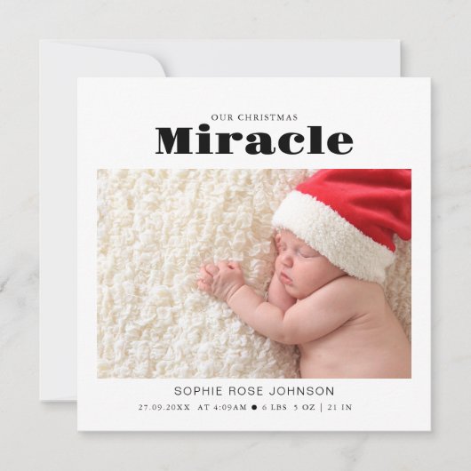 ベビー写真クリスマスの奇跡 シーズンカード (正面)