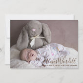 ベビー写真コラージュの誕生発表スクリプト 案内状 (正面)