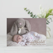 ベビー写真コラージュの誕生発表スクリプト 案内状 (スタンド正面)