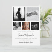 ベビー写真コラージュの誕生発表 招待状 (スタンド正面)