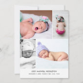 ベビー写真コラージュモダン生誕発表 案内状 (正面)