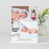 ベビー写真コラージュモダン生誕発表 案内状 (スタンド正面)