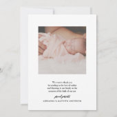 ベビー写真コラージュモダン生誕発表 案内状 (裏面)