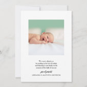 ベビー写真コラージュ誕生のお知らせエレガント 案内状 (裏面)