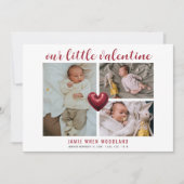 ベビー写真コラージュValentine's Birth Announcement (正面)