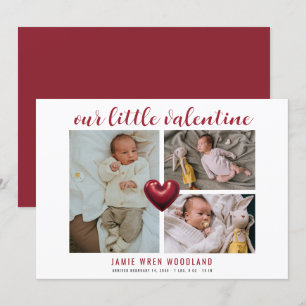 ベビー写真コラージュValentine's Birth Announcement