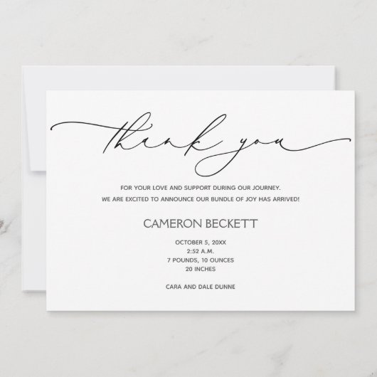 ベビー写真サンキューメッセージ誕生 案内状 (裏面)