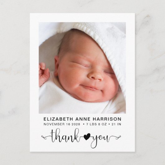 ベビー写真サンキュー誕生 案内ポストカード (正面)