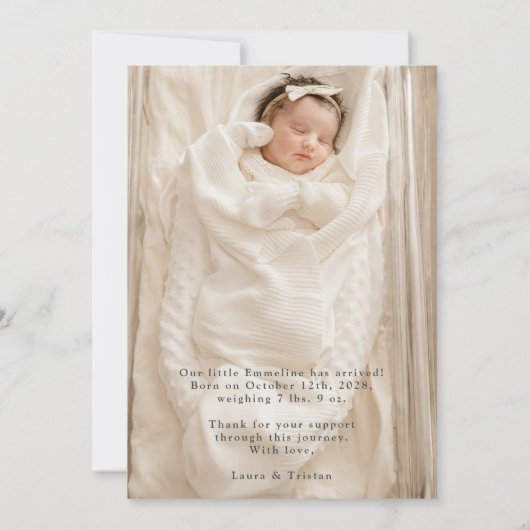 ベビー写真サンキュー誕生 案内状 (裏面)