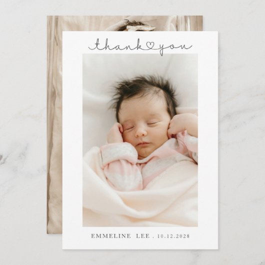 ベビー写真サンキュー誕生 案内状 (正面/裏面)