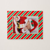 ベビー写真ジグソークリスマスキャンディーケーンフレーム ジグソーパズル (横)