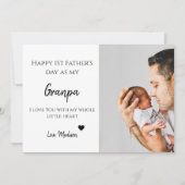 ベビー写真ハッピー最初の父の日あなたが大好き カード (正面)