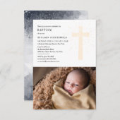 ベビー写真バプテスマエレガントス宗教教会イベント 招待状 (正面/裏面)