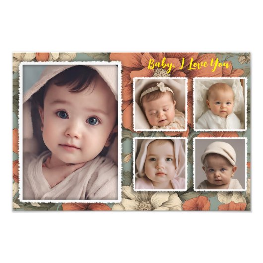ベビー写真フレーム、フォトコラージュキープサケ フォトプリント (正面)