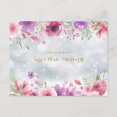 ベビー写真フローラ冬の雪ありがとう誕生 案内ポストカード (裏面)