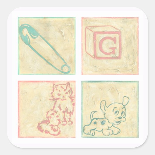 ベビー写真ブロックズバイチャリラザリス スクエアシール (正面)