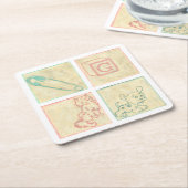 ベビー写真ブロックズバイチャリラザリス スクエアペーパーコースター (アングル)