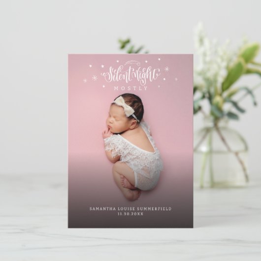 ベビー写真ホリデー誕生のお知らせ シーズンカード (スタンド正面)