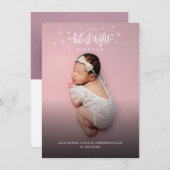 ベビー写真ホリデー誕生のお知らせ シーズンカード (正面/裏面)