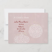 ベビー写真ホワイトオーナメントMy 1st Christmas シーズンカード (裏面)