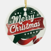 ベビー写真メリークリスマス セラミックオーナメント (正面)