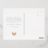 ベビー写真モダンハート書道誕生 箔シーズンポストカード (裏面)