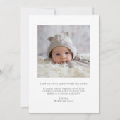 ベビー写真モダンブルーレインボー誕生発表 案内状 (裏面)