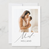 ベビー写真モダンミニマル新生児発表 案内状 (正面)