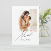 ベビー写真モダンミニマル新生児発表 案内状 (スタンド正面)