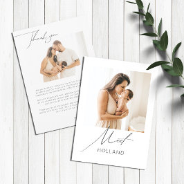 ベビー写真モダンミニマル新生児発表 案内状