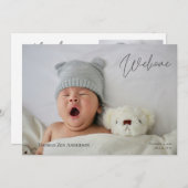 ベビー写真モダン書生誕発表 招待状 (正面/裏面)