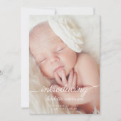 ベビー写真モダン書道エレガント誕生 案内状 (正面)