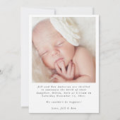 ベビー写真モダン書道エレガント誕生 案内状 (裏面)