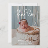 ベビー写真モダン書道エレガント誕生 案内状 (正面)