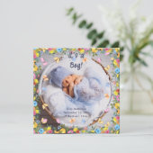 ベビー写真モダン発お洒落生発表 招待状 (スタンド正面)