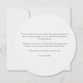 ベビー写真モダン発エレガント生発表 招待状 (裏面)