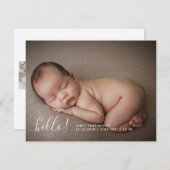 ベビー写真モダン誕生3写真 案内状 (正面/裏面)