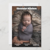 ベビー写真モダン誕生 案内状 (正面)