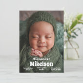 ベビー写真モダン誕生 案内状 (スタンド正面)