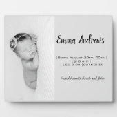 ベビー写真名誕生パーソナライズされた  フォトプラーク (正面)