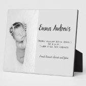 ベビー写真名誕生パーソナライズされた  フォトプラーク (側面)