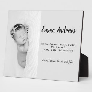 ベビー写真名誕生パーソナライズされた フォトプラーク