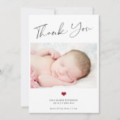 ベビー写真感謝していユースシンプルト写真誕生 案内状 (正面)