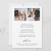 ベビー写真感謝していユースシンプルト写真誕生 案内状 (裏面)